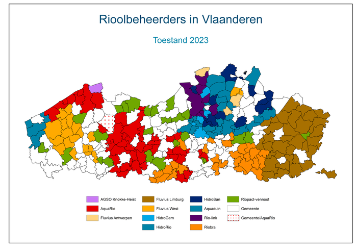 Rioolbeheer op kaart van Vlaanderen.
