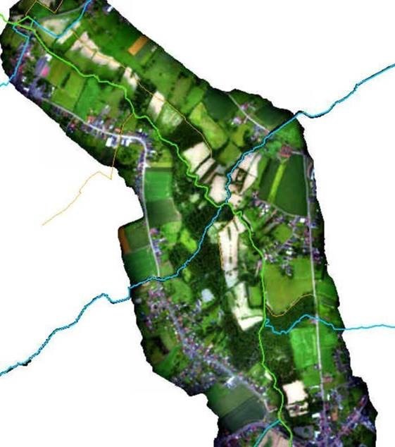 Overzicht van de zone tussen Herne en Galmaarden.