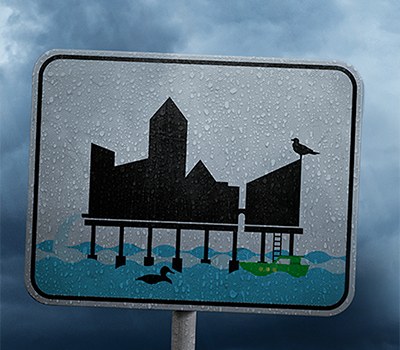 Afbeelding gemeentebord - klimaataspect: wateroverlast