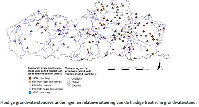 Huidige grondwaterstandsveranderingen en relatieve situering van de huidige freatische grondwaterstand. Toestandsrapport januari 2021.