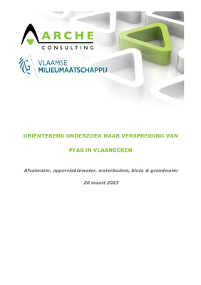 Cover rapport Oriënterend onderzoek naar verspreiding van PFAS in Vlaanderen