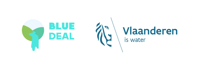 Blue Deal logo + Vlaanderen is water