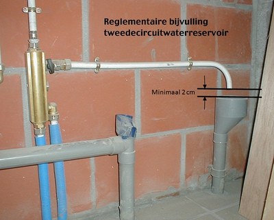 Reglementaire bijvulling tweedecircuitwater